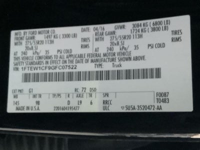 2016 Ford F-150 Platinum