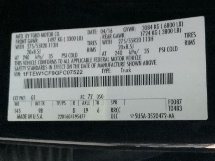 2016 Ford F-150 Platinum