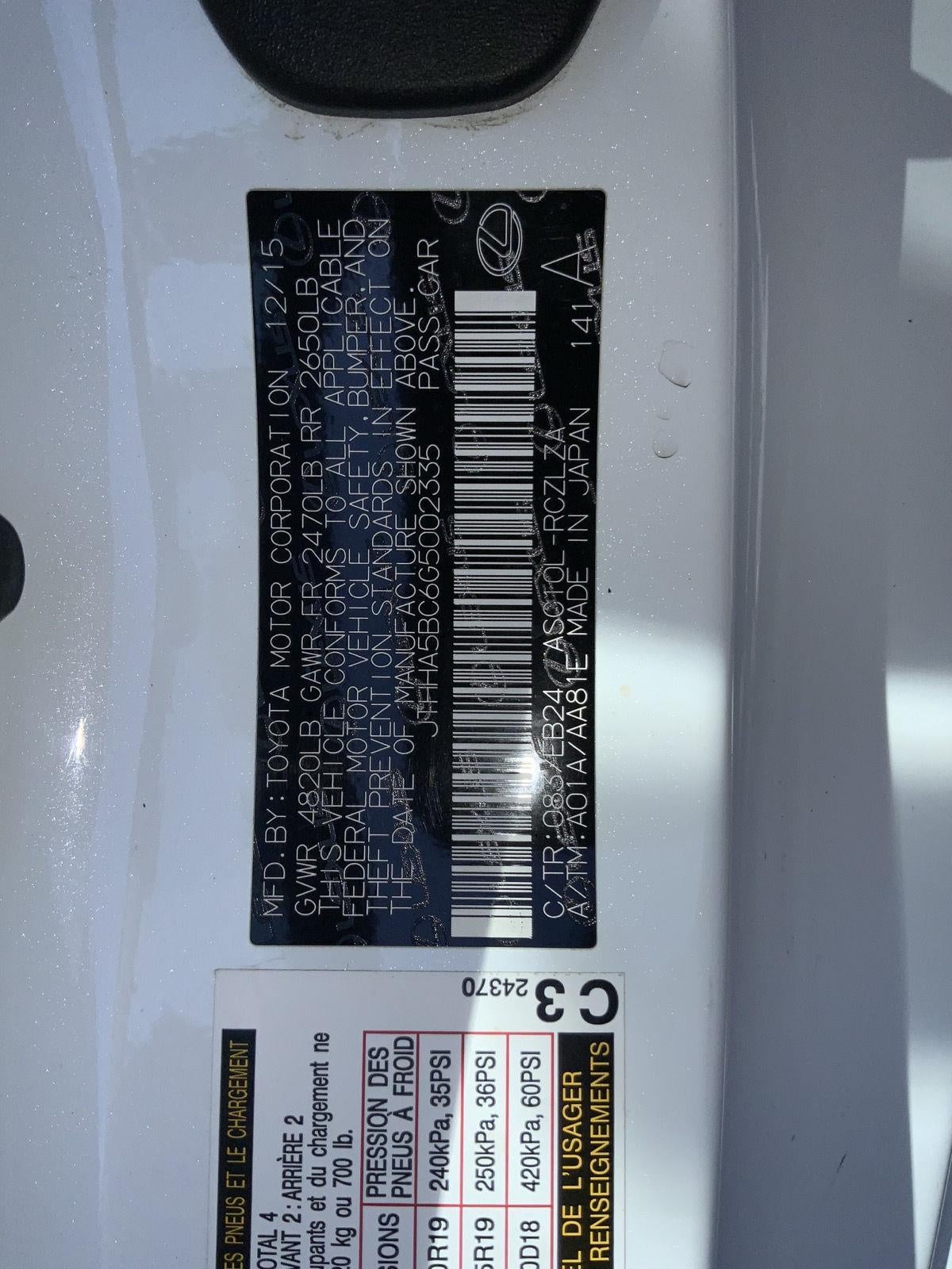 2016 Lexus RC 200t Base